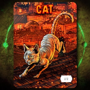 猫 1/1 フルアート トークン [Darkside Tokens 製] マジック：ザ・ギャザリング MTG!
