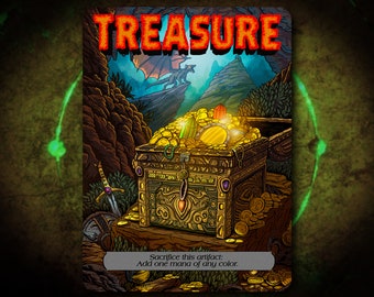 TREASURE Full Art Token [by Darkside Tokens] Magic the Gathering MTG!