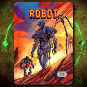 Robot 2/2 Full Art Token [Hand Drawn by Darkside Tokens] Magic the Gathering MTG!
