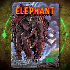Elephant 3/3 Full Art Token [by Darkside Tokens] Magic the Gathering MTG!
