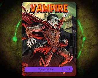 Vampire 2/3 Full Art Token [Hand Drawn by Darkside Tokens] Magic the Gathering MTG!