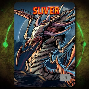 Sliver 1/1 Full Art Token [by Darkside Tokens] Magic the Gathering MTG!