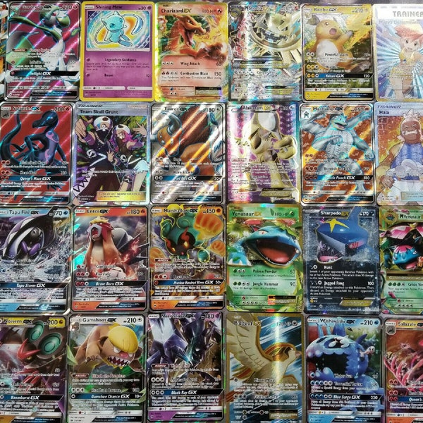 Pokemon Collection 50 Card Lots w/ 1 Ultra Rare GX/EX/V + Rares & Holos in every pack + Bonuses!