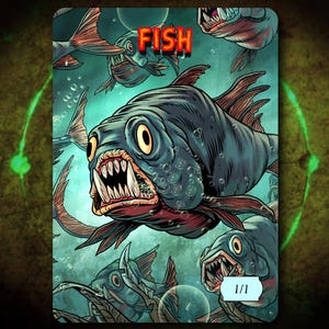 Fish 1/1 Full Art Token [by Darkside Tokens] Magic the Gathering MTG!