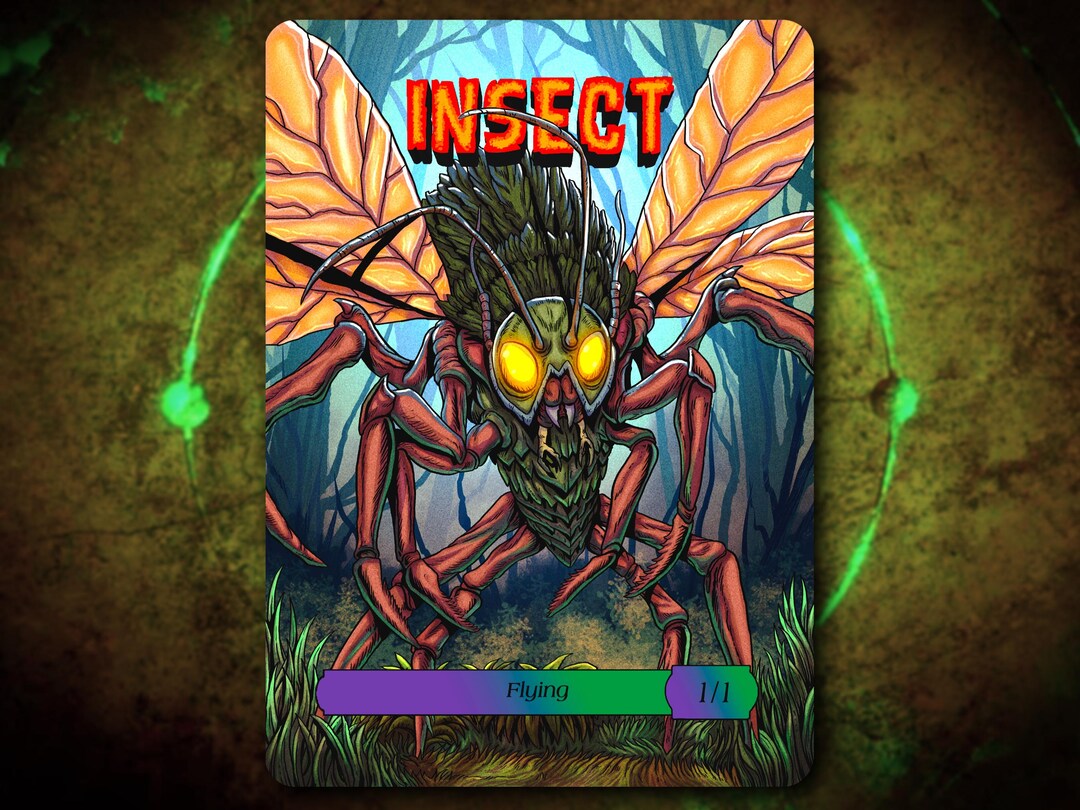 Landfall Insect Hand Drawn Insect 1/1 Flying Token for Magic the Gathering MTG! - Etsy