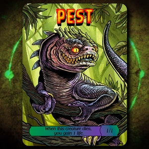 Token di arte completa 1/1 di Pest [di Darkside Tokens] Magic the Gathering MTG!