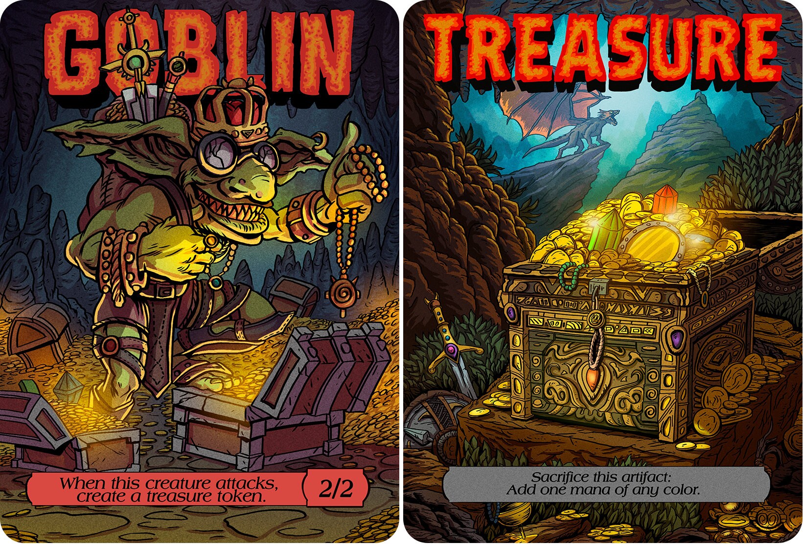 Goblin Shaman 2/2 TREASURE Full Art Tokens by Darkside - Etsy