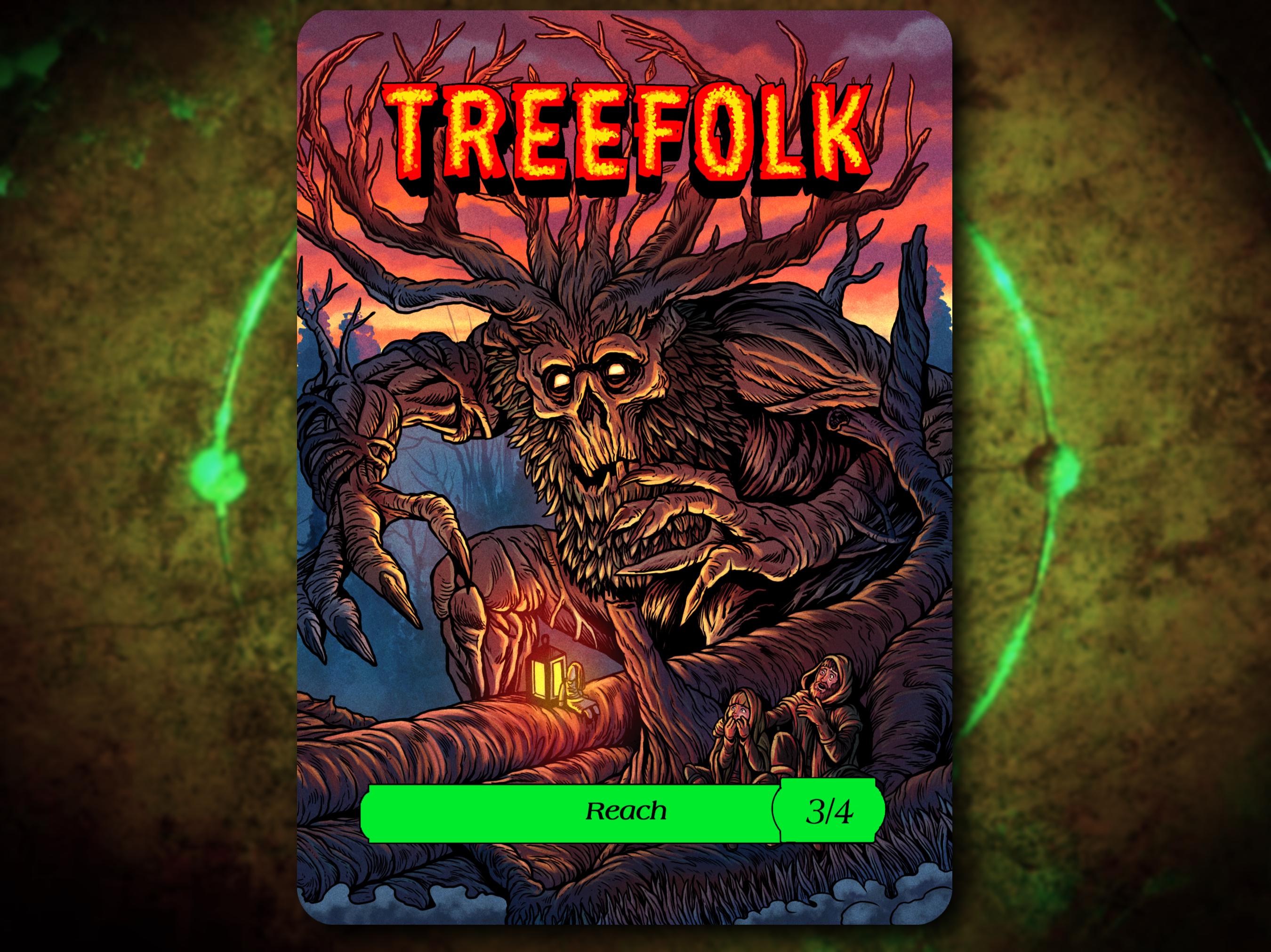 Treefolk Token Ficha de arte completo de Treefolk 3/4 Reach [Dibujada a mano por ...