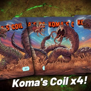 Handritad Komas spole x4-polletter för Magic the Gathering MTG!