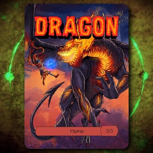 Dragon 5/5 Full Art Token [by Darkside Tokens] Magic the Gathering MTG!
