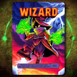Wizard 0/1 Full Art Token [by Darkside Tokens] Magic the Gathering MTG!