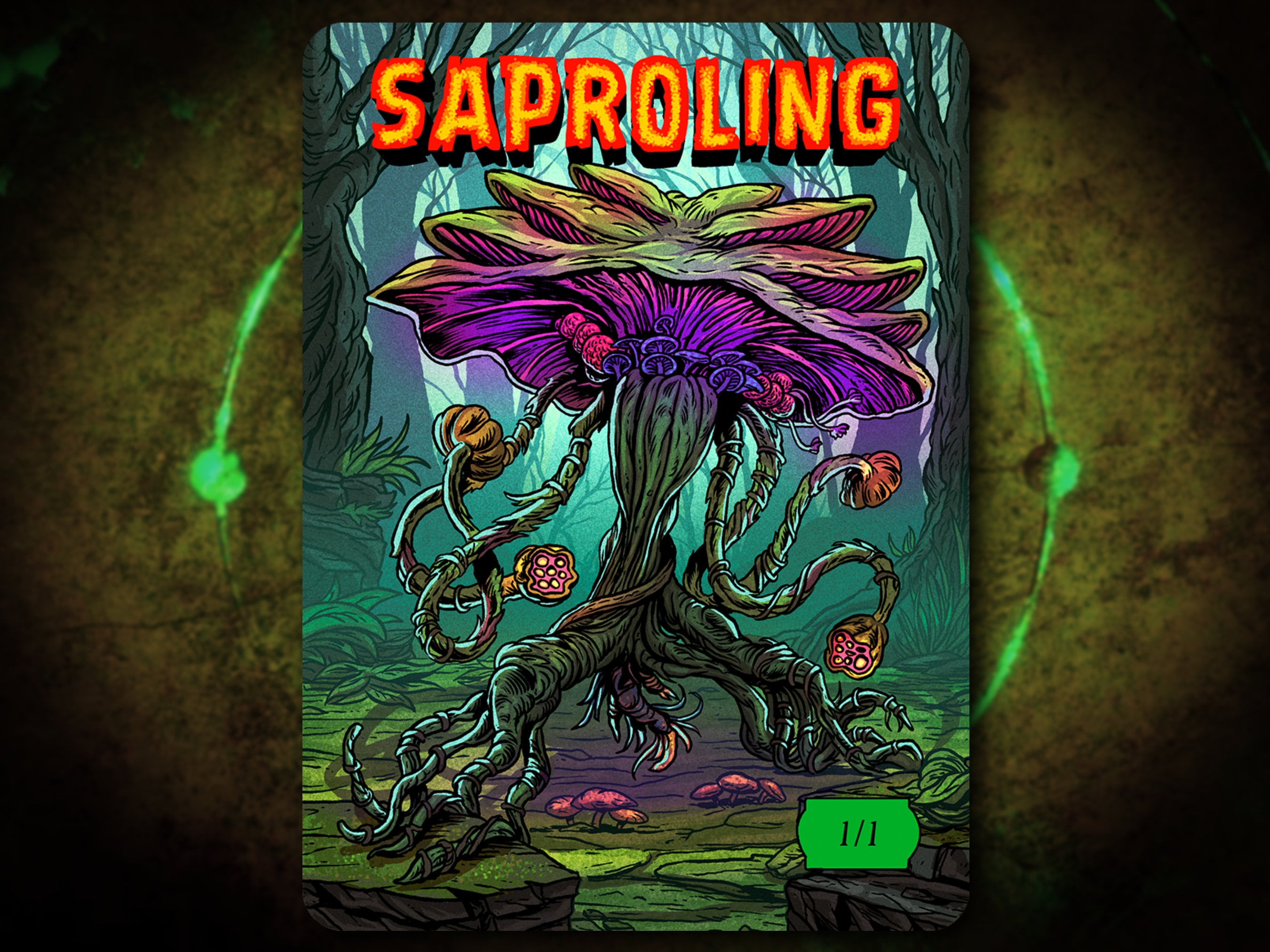 Saproling 1/1 Full Art Token [by Darkside Tokens] Magic the