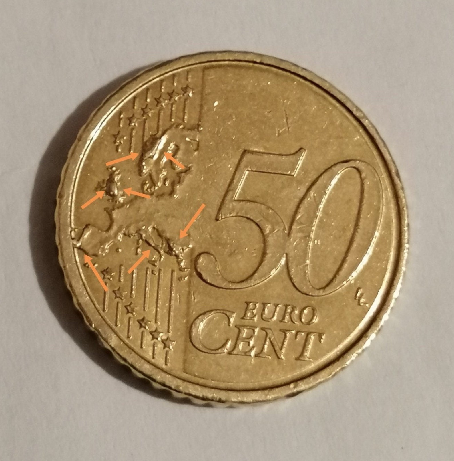 Error 50 cent coin. Etsy