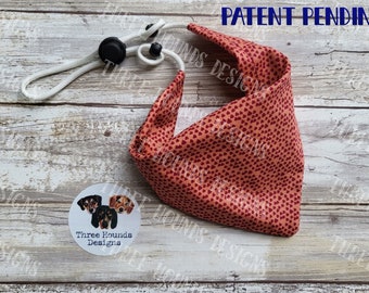 Adjustable Custom Dog Bandana, Personalized, Burnt Orange Triangle Cotton Fabric