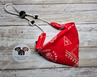 Adjustable Dog Bandana Personalized, Hot Chili Sauce Pattern