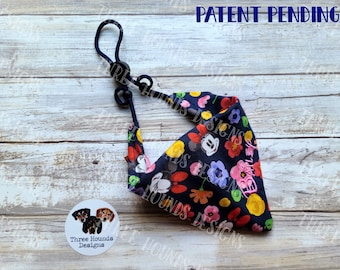 Adjustable Dog Bandana Personalized, Disney Minnie Floral Fabric