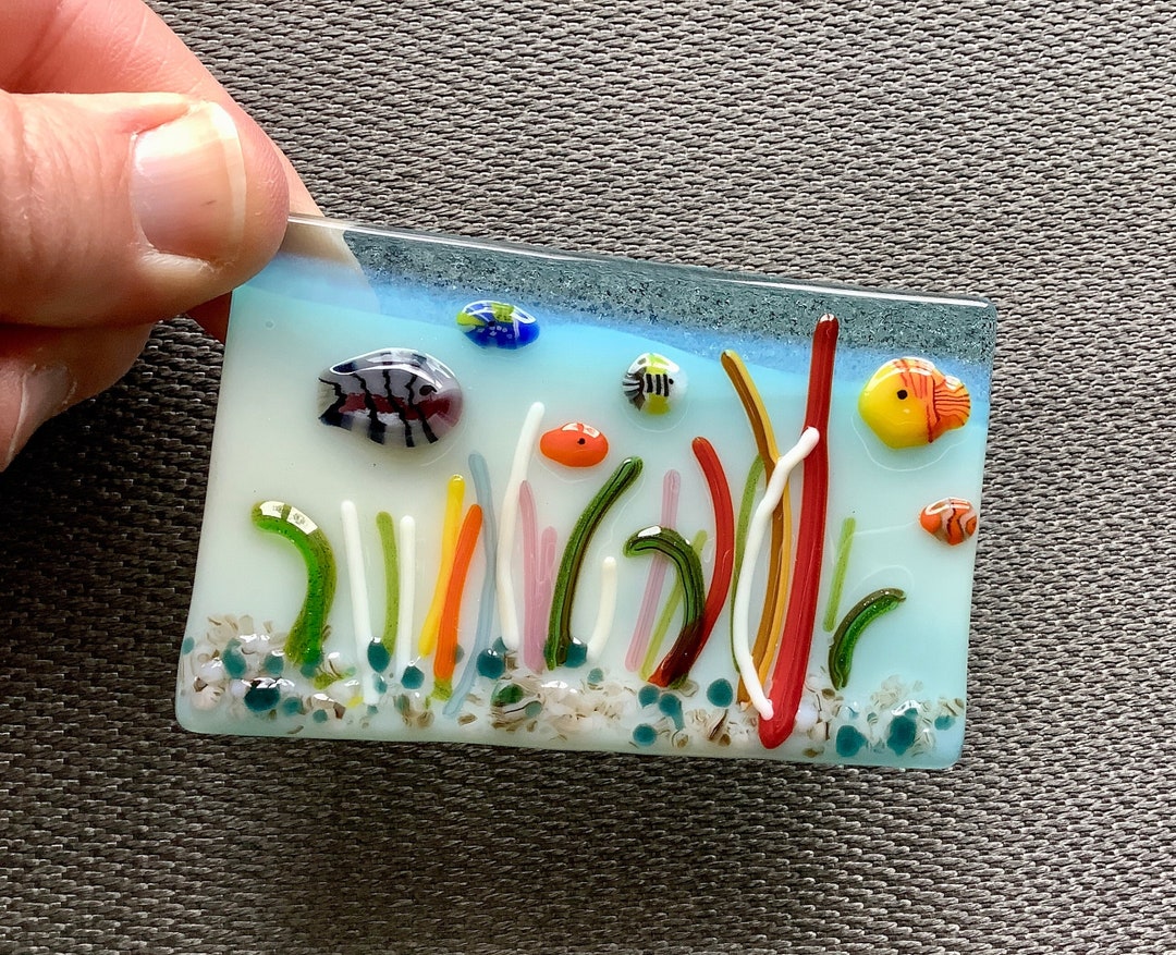 Fish Underwater Scene Fused Glass Unique Piece of Etsy UK