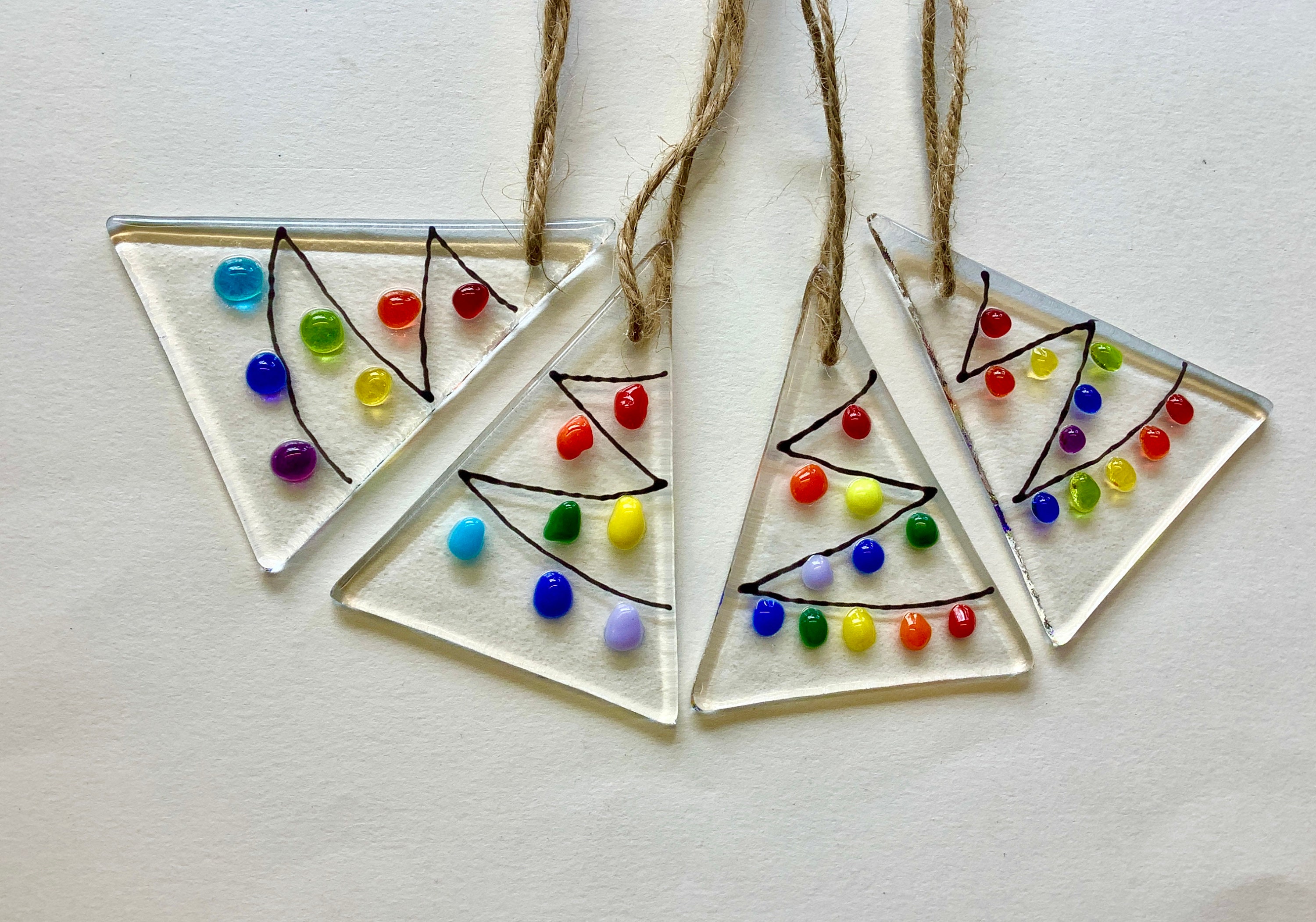 Tree / Window Decoration. Handmade Fused Glass Christmas Tree - Etsy