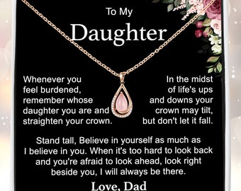 Daughter Gift From Dad, To My Daughter Necklace, Gifts For Daughter, Daughter Birthday, Inspirational Daughter Gift, Father Daughter Gift