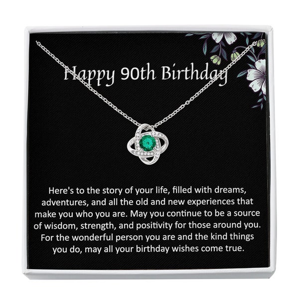 90th Birthday Gift for Women, Birthstone Necklace, Moms 90th Birthday, Personalized 90th Birthday Presents For Women, 90th Birthday For Her