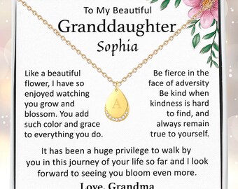 To My Granddaughter Necklace, Granddaughter Gifts, Personalized Gift For Granddaughter, Birthday Gift, Unique Gift from Grandma Grandpa