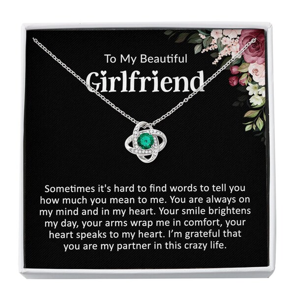Girlfriend Gift Jewelry Birthstone, Christmas Gift For Girlfriend, Girlfriend Love Necklace, Girlfriend Anniversary, Valentines Day Gift