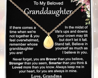 To My Beautiful Granddaughter Necklace, Granddaughter Gift from Grandpa Grandma, Birthday Graduation Gift, Christmas Gift for Granddaughter