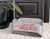 Vintage Pepsi Cola Holder - 1940s - tin 6-pack bottle holder caddy