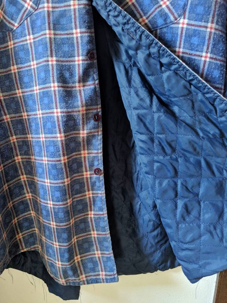 1990s Oshkosh B/'Gosh Vintage plaid flannel with quilted lining