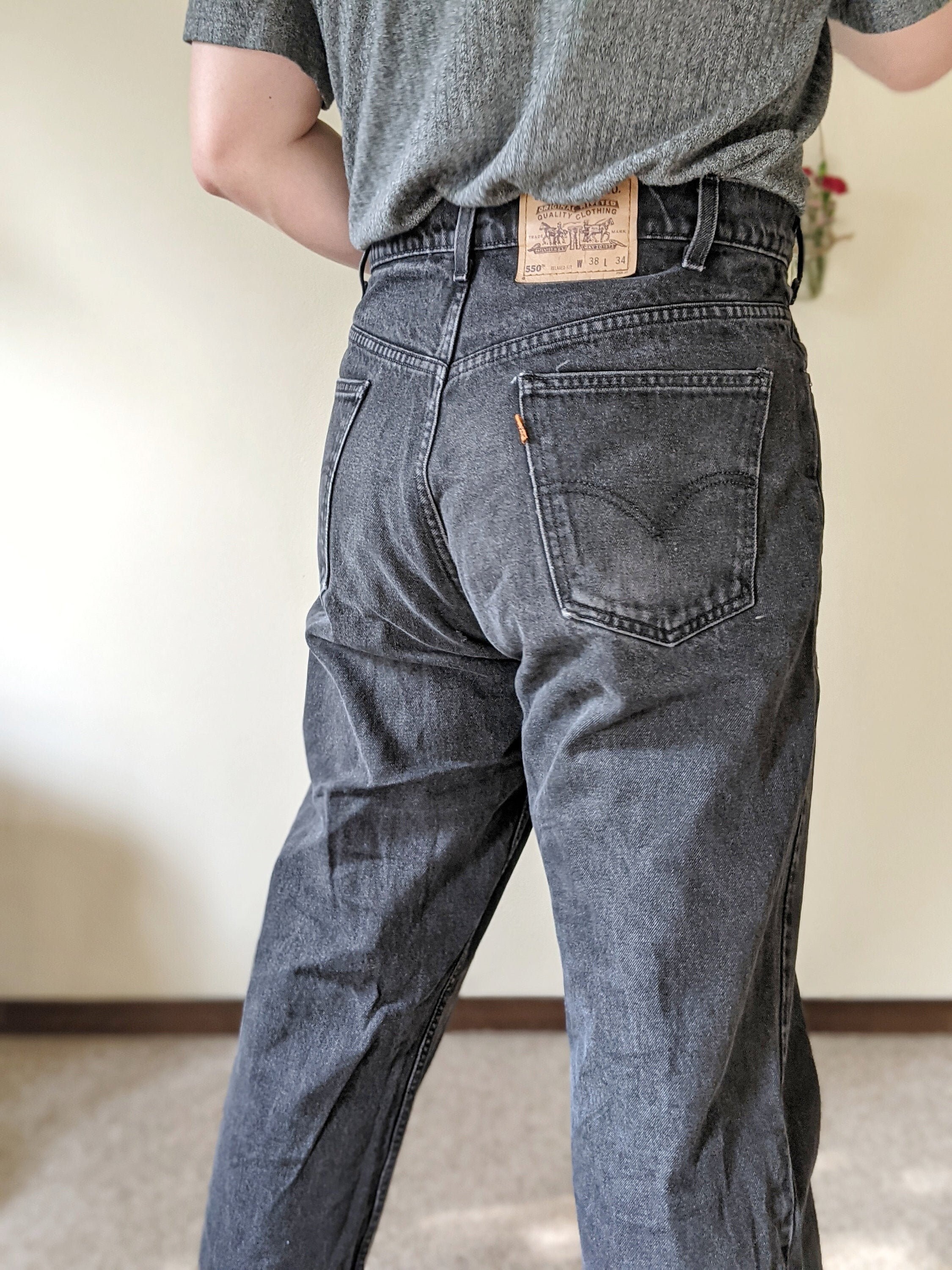 Orange Tab Black Jeans 1980s - Etsy 