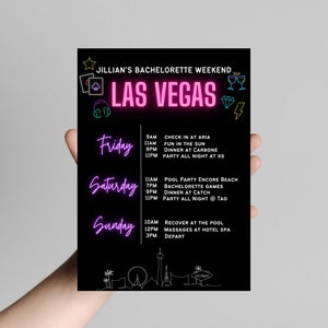 Las Vegas Bachelorette Itinerary Digital Download- Bachelorette Party, Instant Download, Customizable Printable