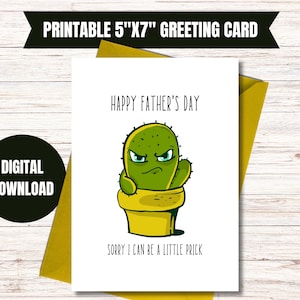 Printable Fathers Day Card, Father's Day Card Funny, Digital Father's Day Card from Kids, 5x7 Greeting Card, Dad Pun, Joke Card, Dad love