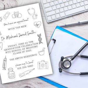 EDITABLE Medical School Graduation Party Invitation, Med School, Dental School Party, Doctor Grad Invite- 5x7 Instant Download Printable