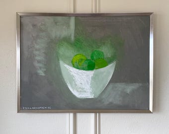 Johan Waldenstrom Gwasz Martwa natura Limonki Owoce Malarstwo 1985 Podpisane