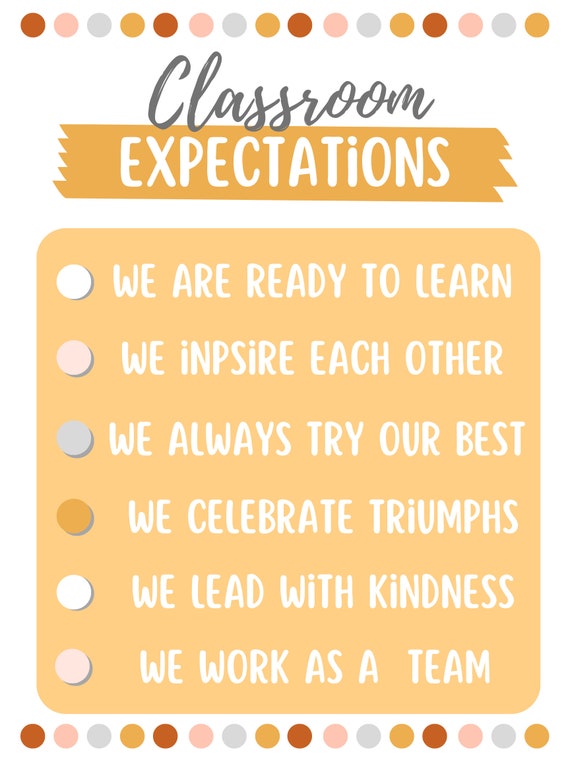 Classroom Expectations PDF Etsy