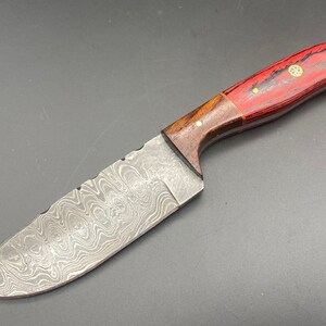 Couteau Damas Skinner Manche Bois 8&quot; - Pleine Soie - 2028