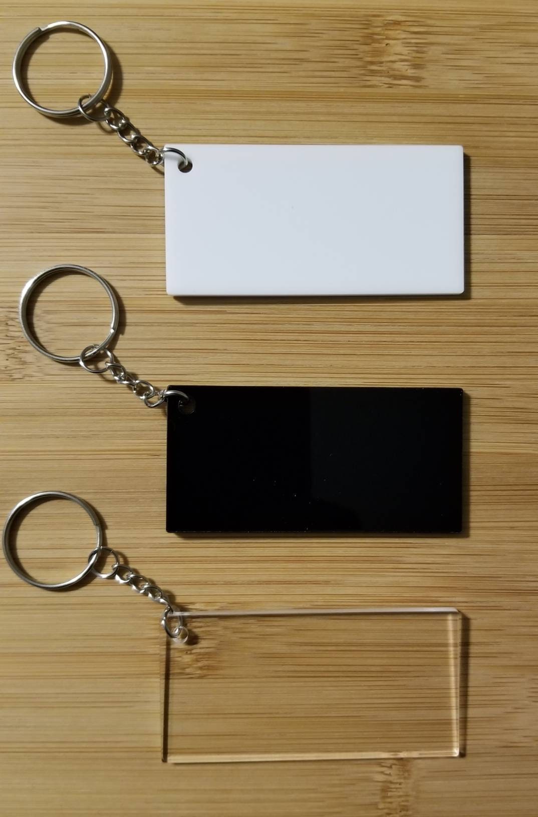 Set of 10 Clear/Black/White Acrylic keychain blanks Multiple Etsy