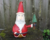 Handmade Santa with Tree - Folk Art Santa - Classic Santa - Rustic Santa - Farmhouse Christmas - Mom Gift