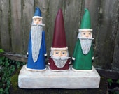 Handmade Folk Art Santas - Classic Santa - Primitive Santa - Farmhouse Christmas - Mom Gift