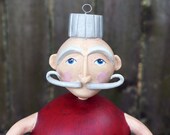 Ornament Santa, Folk Art Santa, Classic Santa, Whimsical Santa, Farmhouse Christmas