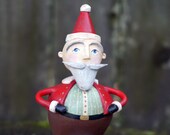 Casual Santa, Santa Figurine, Folk Art Santa, Classic Santa, Whimsical Santa, Farmhouse Christmas, Small