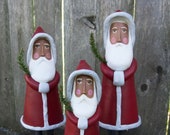 Handmade Folk Art Santa - Primitive Santa - Farmhouse Christmas - Traditional Holiday - Belznickel - Ethnic