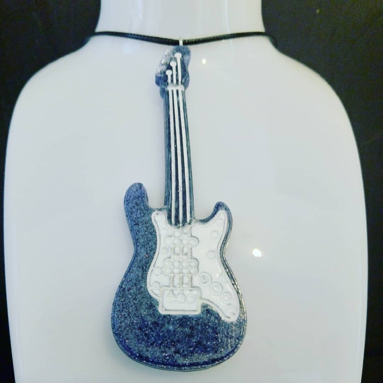 Handmade resin..electric guitar necklace Etsy
