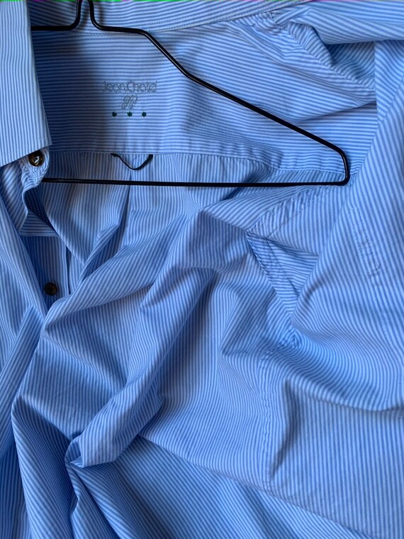 Vintage Blue Striped Shirt/Button-Down/Oversized - image 9