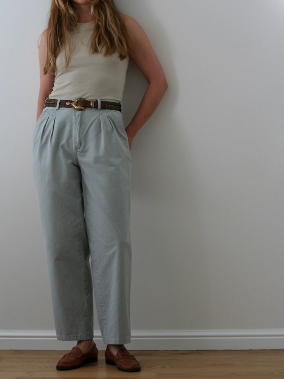 Blue Pleated Trousers Vintage/cotton 