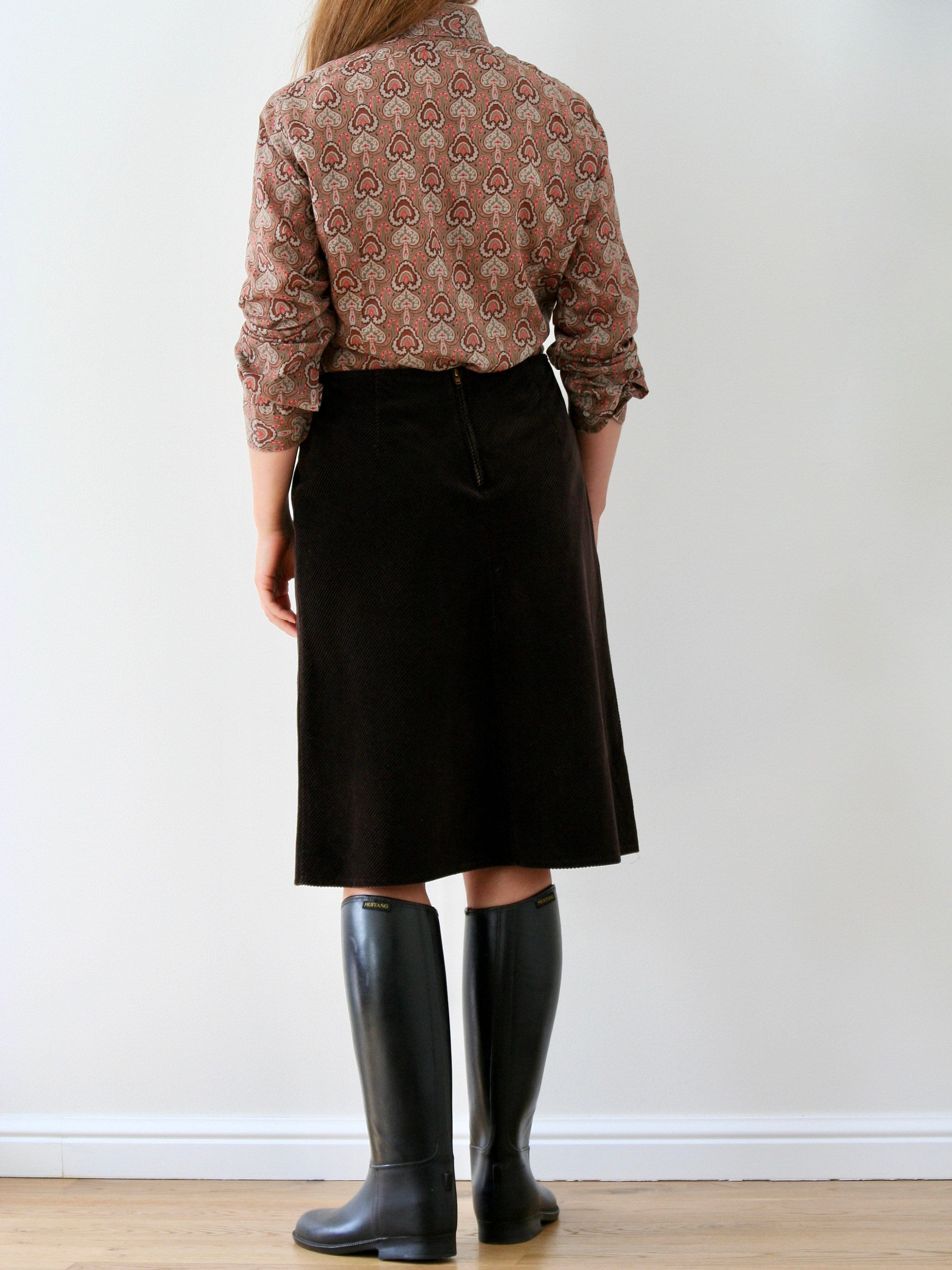 Brown corduroy skirt 70 cheap
