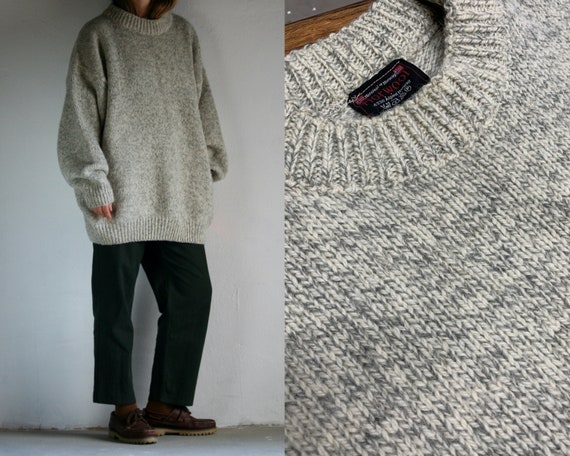 vintage oversized sweater wool gray/unisex/Norwegi