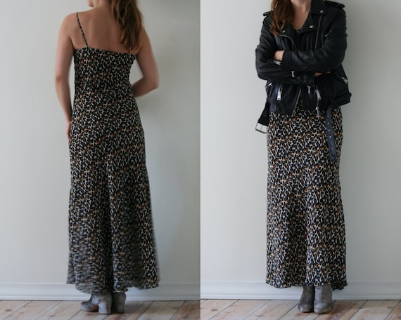 Leopard maxi slip best sale dress