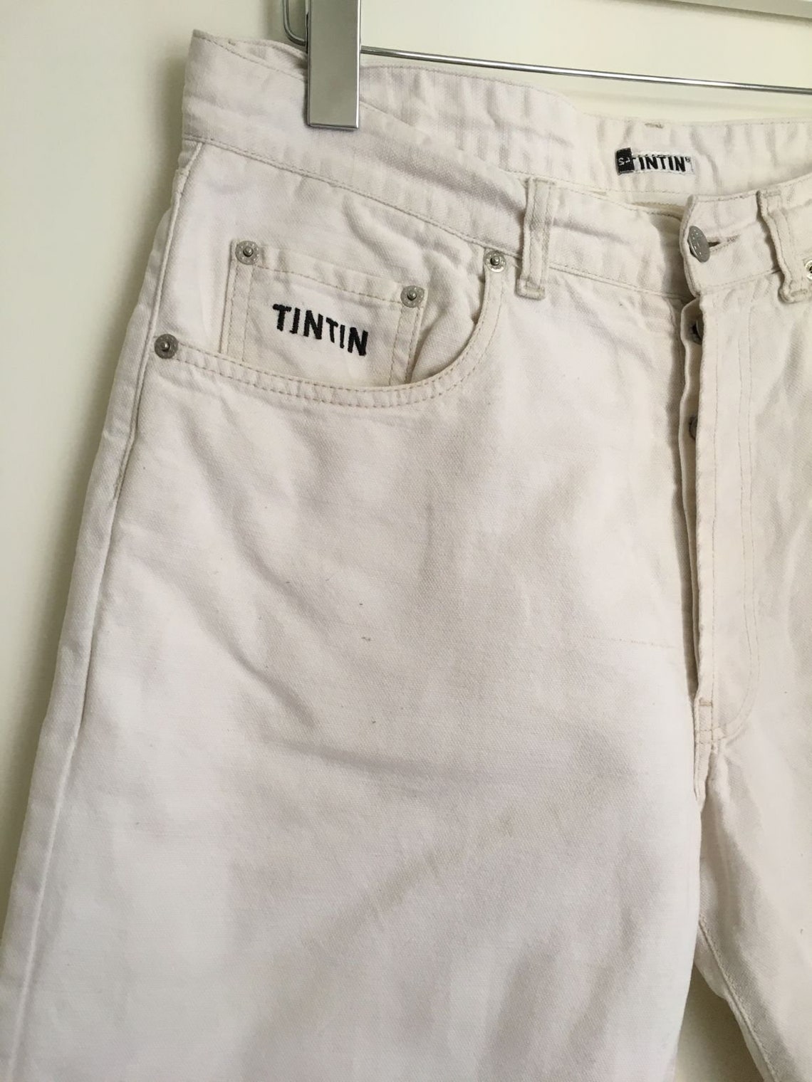 90s White Bermuda Shorts Denim/tintin/vintage Flax Denim - Etsy UK