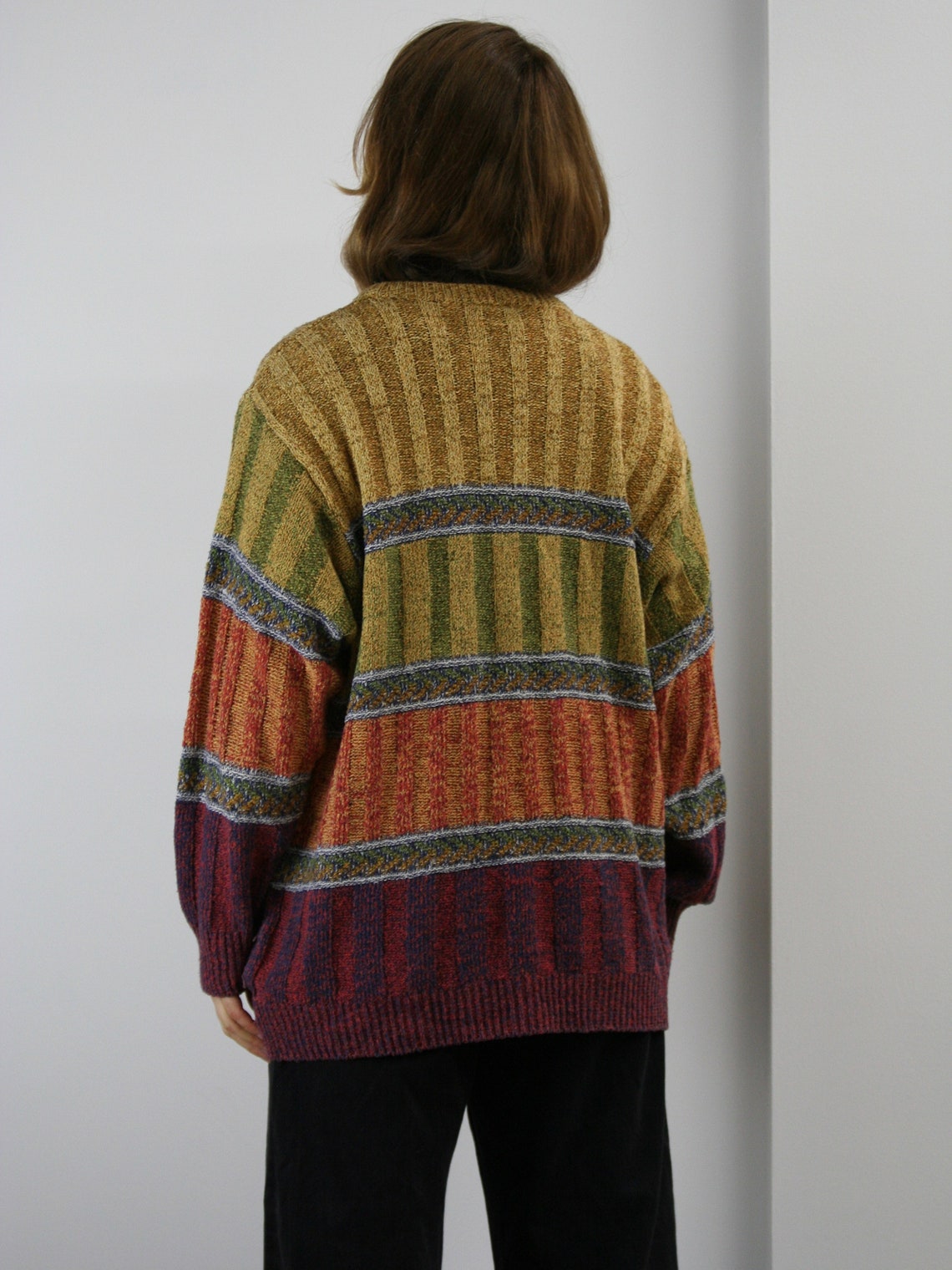 90s Oversized Sweater Cotton/multicolor/unisex | Etsy